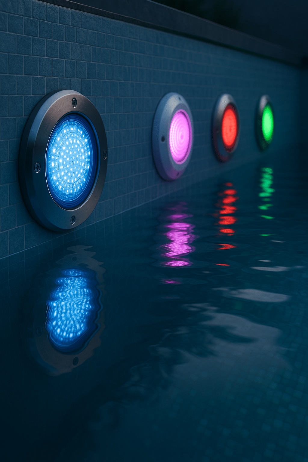 eclairage piscine - illustration
