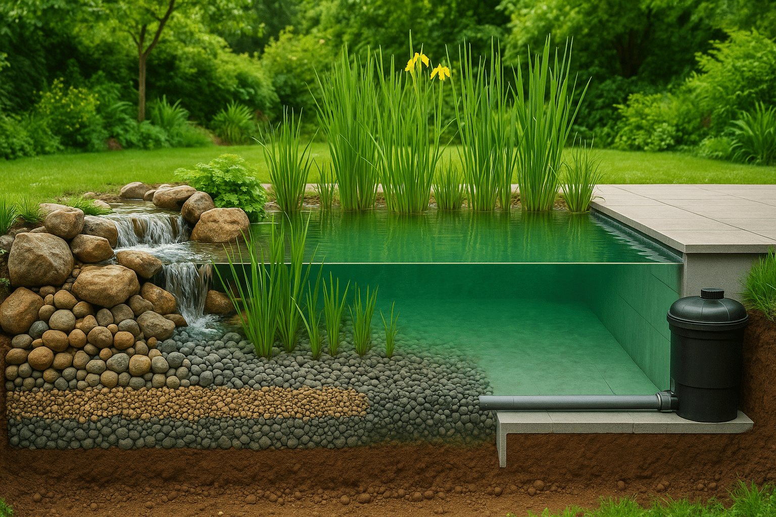 piscine ecologique - illustration